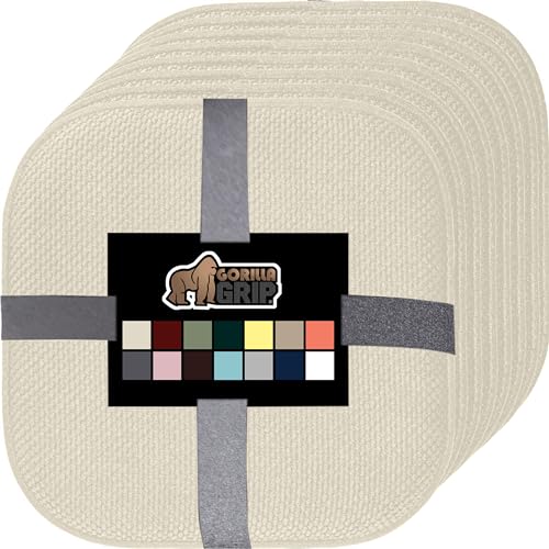 GORILLA GRIP Slip Resistant Chair Cushions, Memory Foam, Set of 2, Beige W525