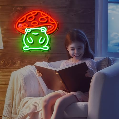 WLHOPE Mushroom Frog Neon Light for Wall Decor LED Sign C930185