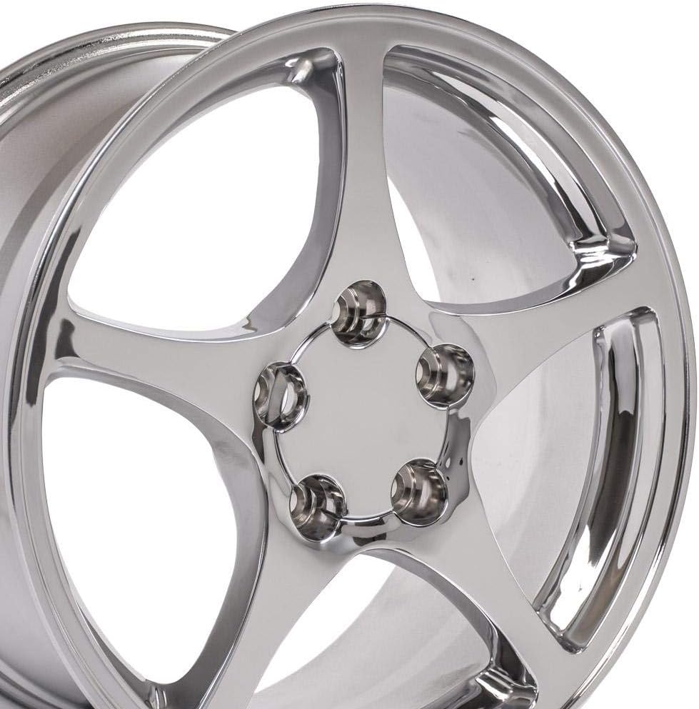 OE Wheels LLC 18 inch Rim Fits 5x120.65 Corvette Camaro Firebird CV05 18x9.5 Chrome Wheels Hollander: 5122