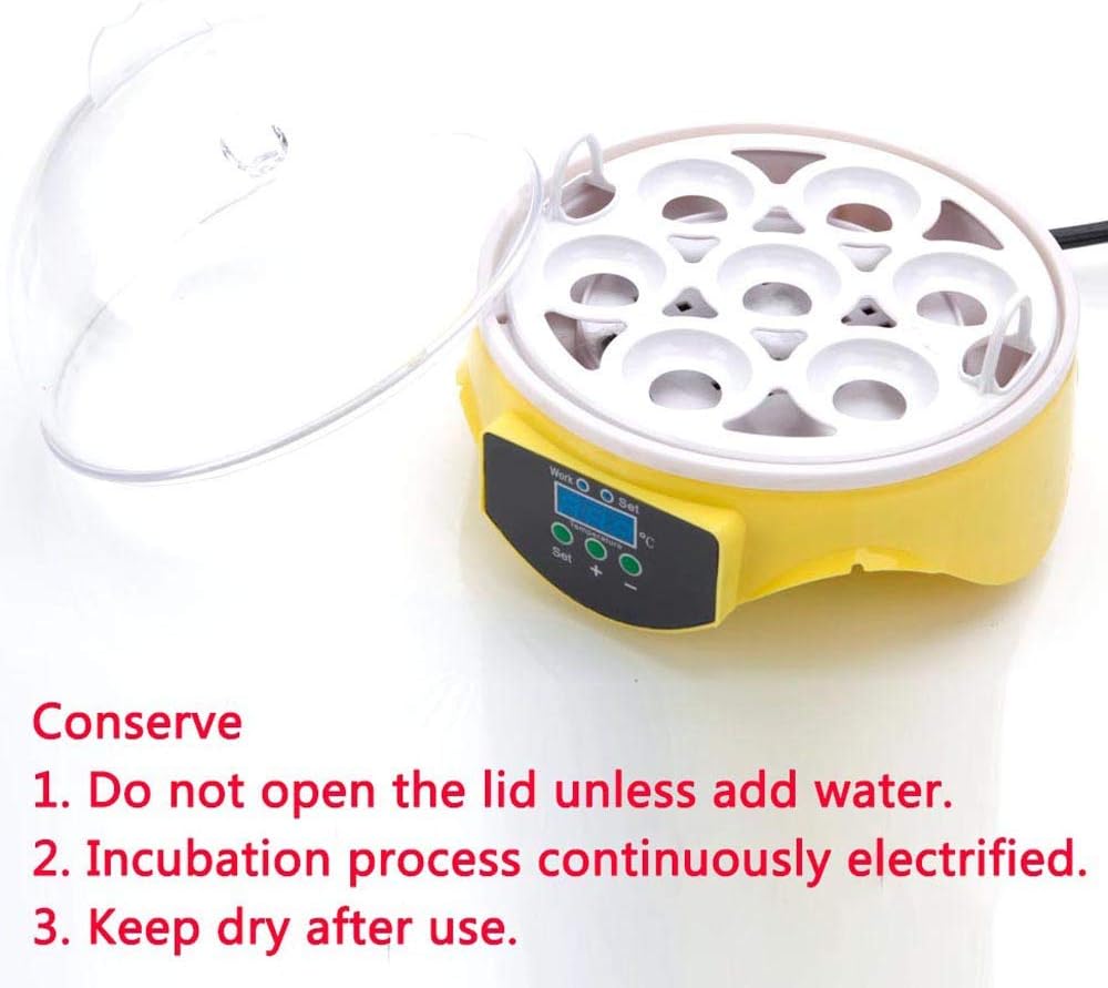 7-Egg Mini Poultry Electric Incubator Yellow P182494