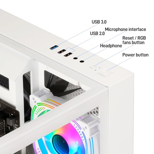 LXZ Gaming PC Desktop Ryzen 5 5500 RTX 3050 16GB 1TB SSD White Q680