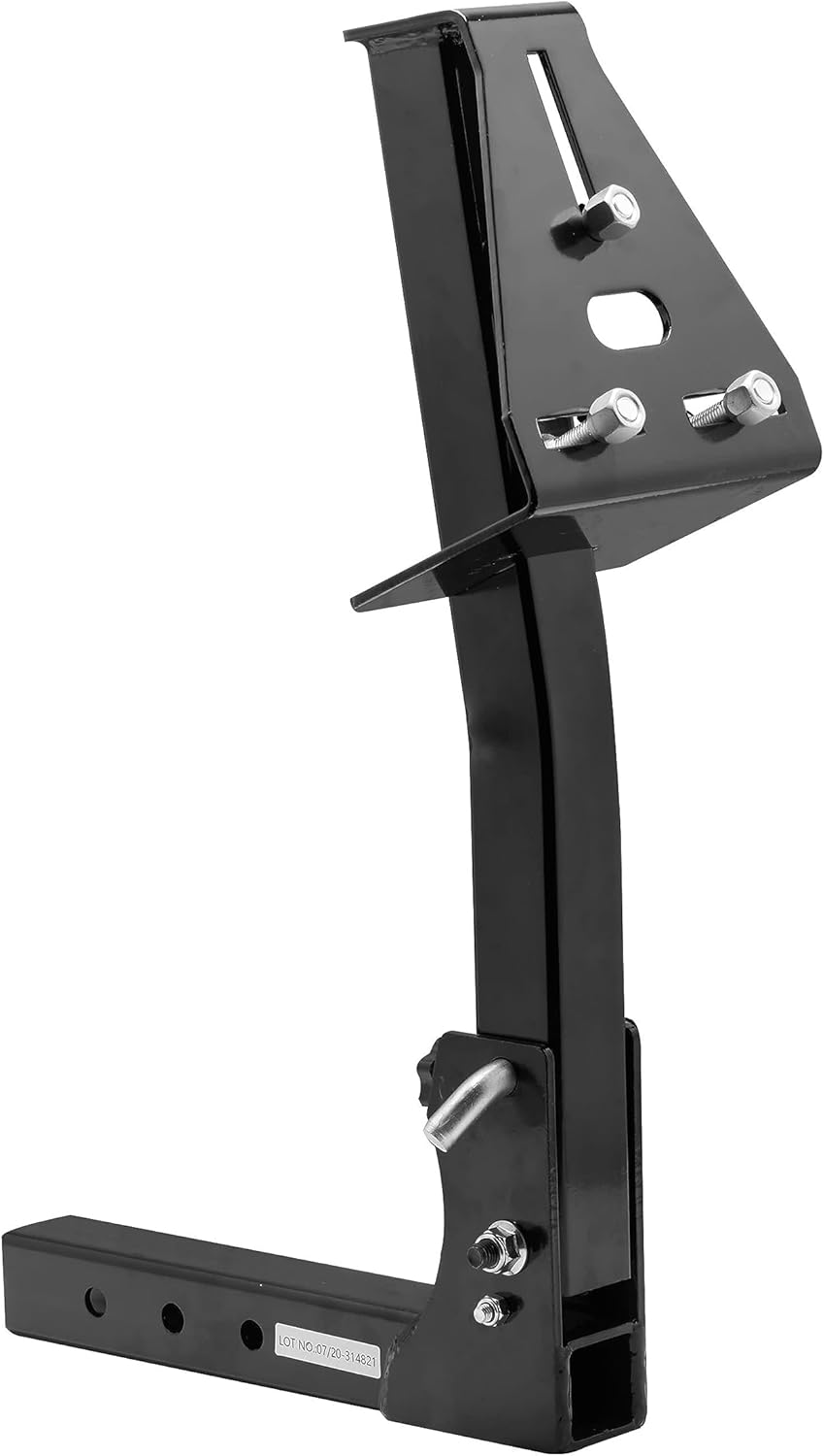 Extreme Max 5001.5831 Pivoting Fold Down Hitch Mount Spare Tire Carrier for 2" Receivers, Black