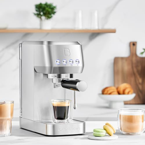 CASABREWS 3700 Essential Espresso Machine 20 Bar, Stainless Steel, Silver D8468
