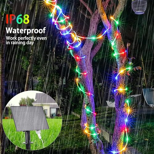 99FT Solar Rope Lights Outdoor Waterproof 300 LED with Remote Control W311