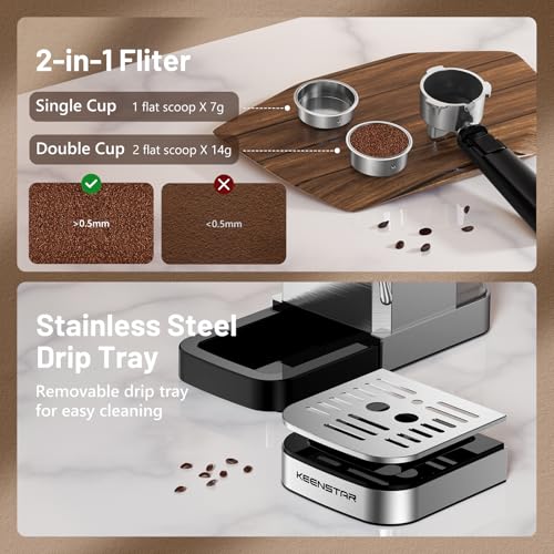 Espresso Coffee Machine with Milk Tank, 20Bar Touch Screen E995