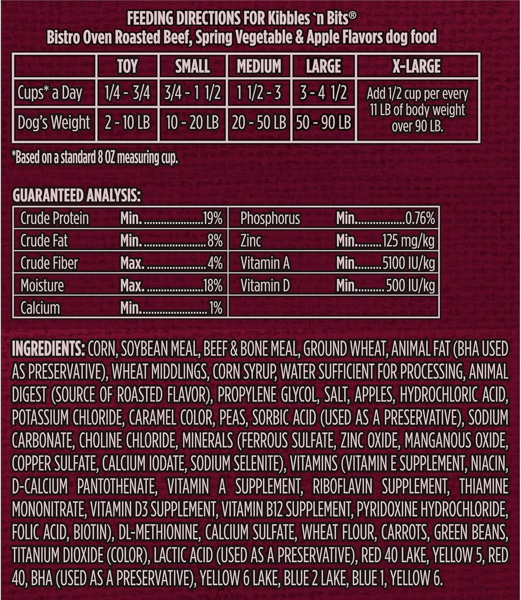 Kibbles 'N Bits Bistro Oven Roasted Beef & Vegetables Dry Dog Food, 50 Lb Q4510