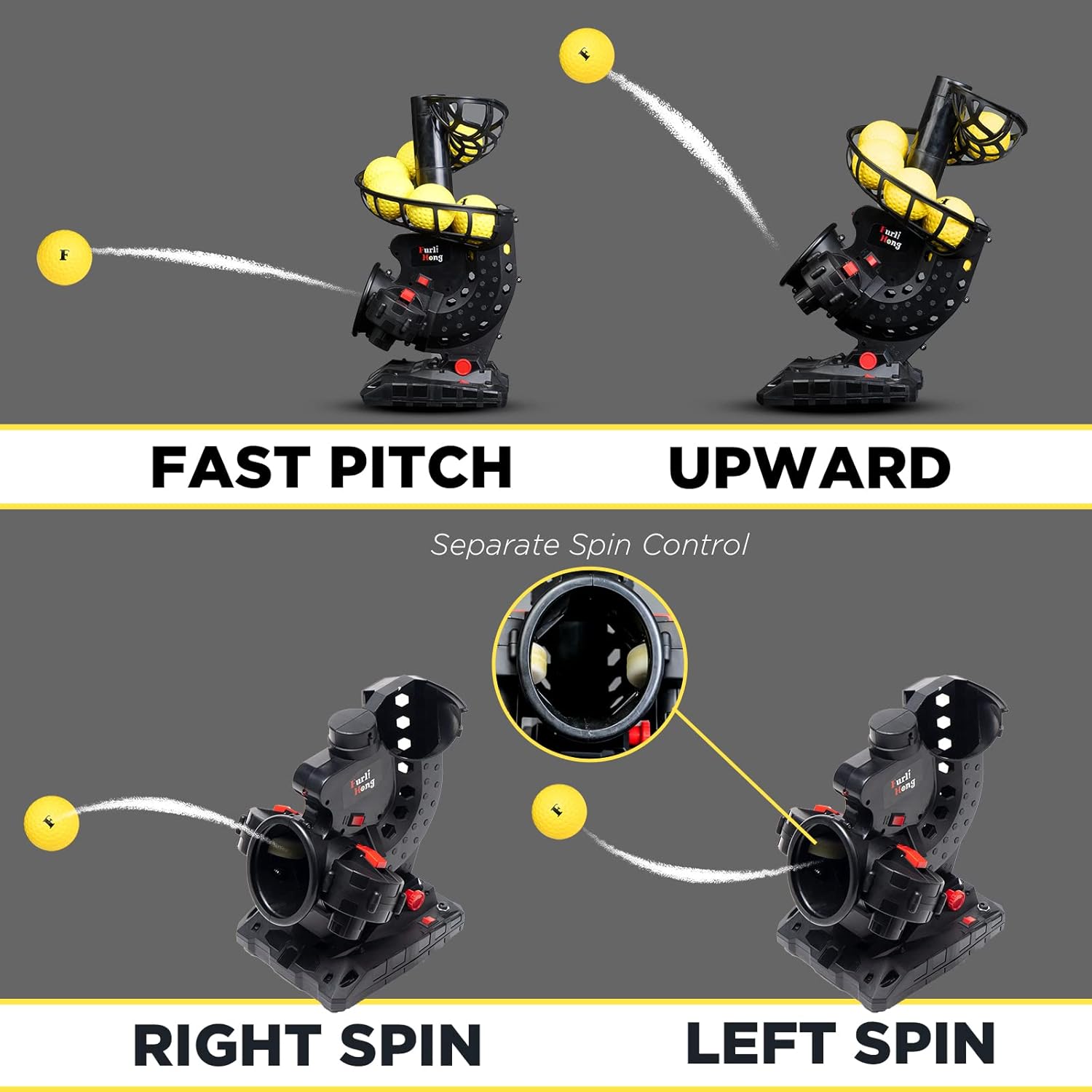 Electronic Baseball Pitching Machine with Adjustable Speed, AC/Battery Powered, 8 Balls O87780