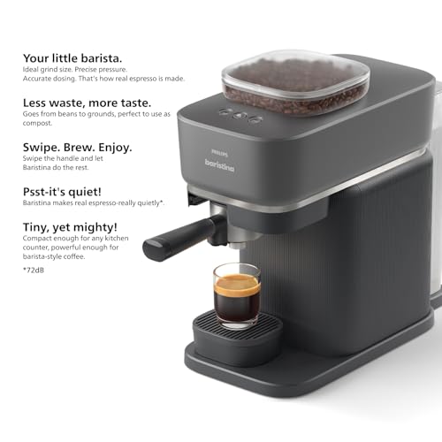 Philips Baristina Espresso Machine with Milk Frother, Black D833