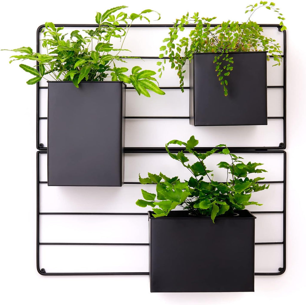 KASSELL Vertical Garden Wall Planter. Wall Mounted for Indoor/Outdoor. All Metal Black Vertical Planter with No Assembly Required. for Flowers, Herbs, Succulents and Plants