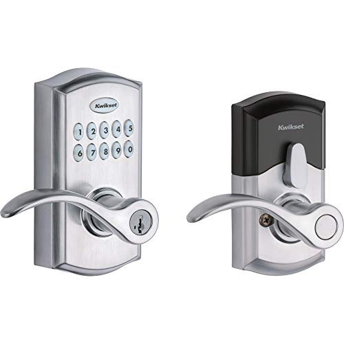 Kwikset SmartCode 955 Keyless Keypad Door Auto Lock with Handle, Electronic Lever Deadbolt Alternative, Three Entry Mode, Disabled Passage, SmartKey Re-Key Security, Satin Nickel