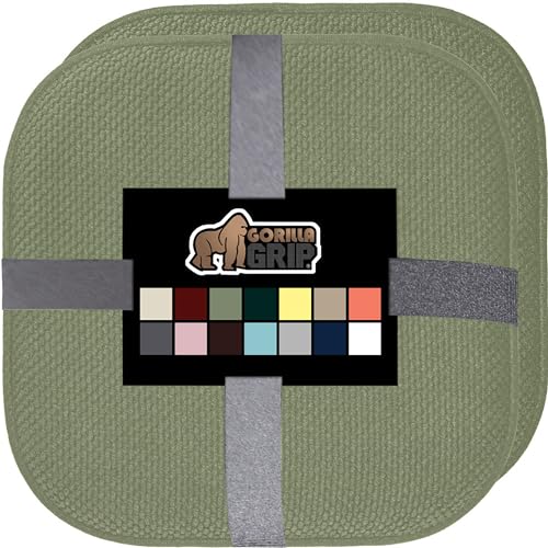 GORILLA GRIP Slip Resistant Chair Cushions, Memory Foam, Set of 2, Beige W525