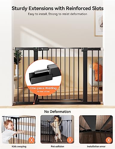 COMOMY 36" Extra Tall Baby Gate for Stairs, Auto Close, Black Q468124
