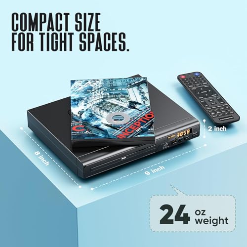 DVD Player for TV with HDMI, All Regions, CD Player for Home Stereo O871