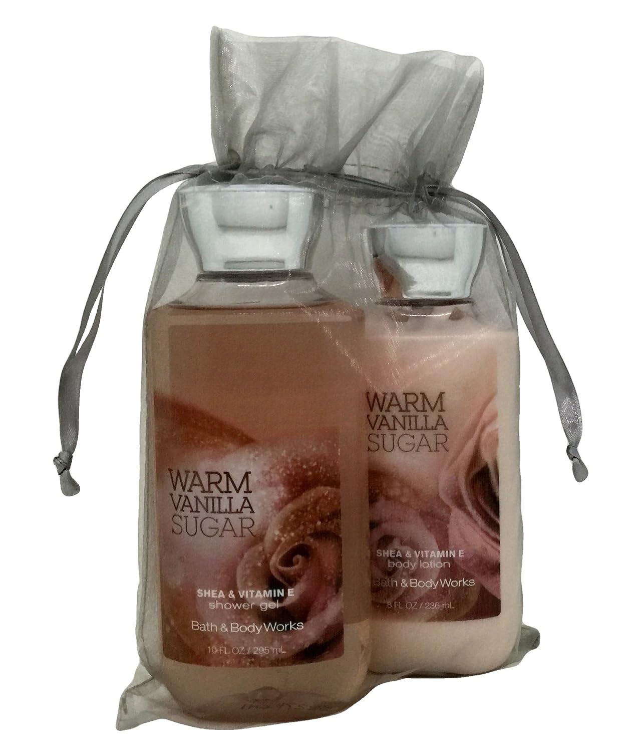 Bath & Body Works Warm Vanilla Sugar Gift Set Bundle of 2 Items: Shower Gel and Body Lotion