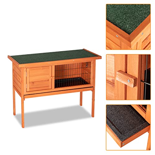 Outvita Rabbit Hutch 36" Single Deck Waterproof Wooden Chicken Coop Indoor Outdoor M5580