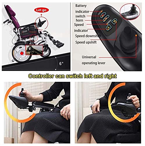 Heavy Duty Electric Wheelchair for Adults, Reclining, Foldable, Grey F887078