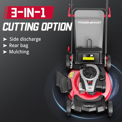 PowerSmart Self Propelled Gas Lawn Mower, 21-Inch Steel Deck A17138