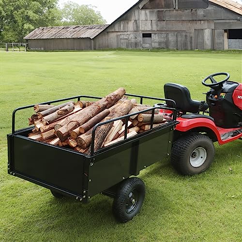 VEVOR Heavy Duty ATV Dump Cart 750 lbs Steel Utility Trailer with Removable Sides E373248