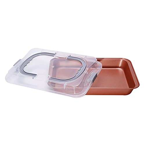 casaWare 9x13x2-inch Covered Rectangular Cake Pan with Wide Handles D51351