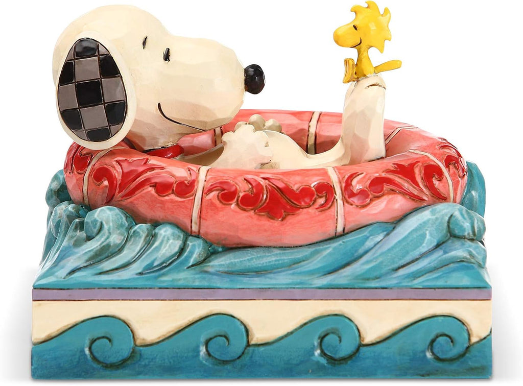 Enesco Peanuts Jim Shore Snoopy and Woodstock Floatie Figurine, 4 Inch V586976