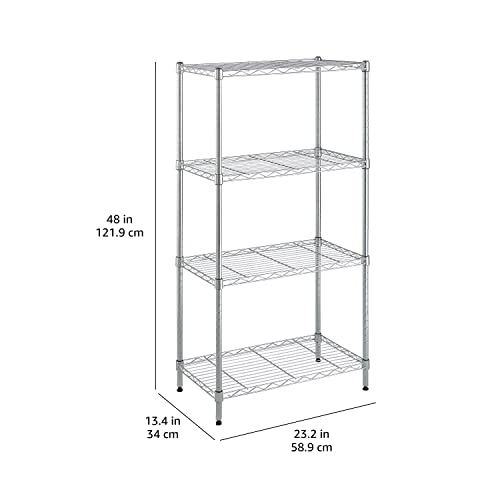 Amazon Basics 3-Shelf Adjustable Steel Wire Rack Storage Shelving, Chrome D243