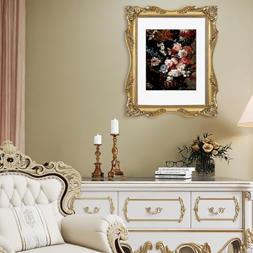 Black Vintage Picture Frame with Mat for 5x7 or 8x10 Photos E9622