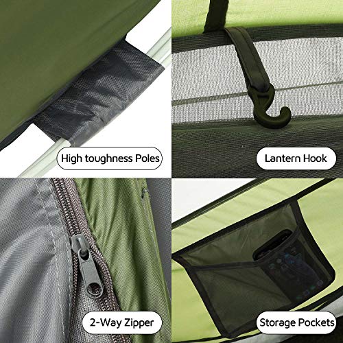 4 Person Pop Up Tent Waterproof Automatic Setup for Camping E652949
