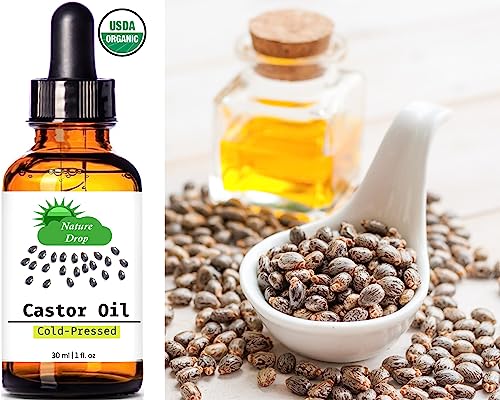 Organic Castor Oil 1 oz - 100% USDA Certified Pure Cold Pressed Hexane Free W28807