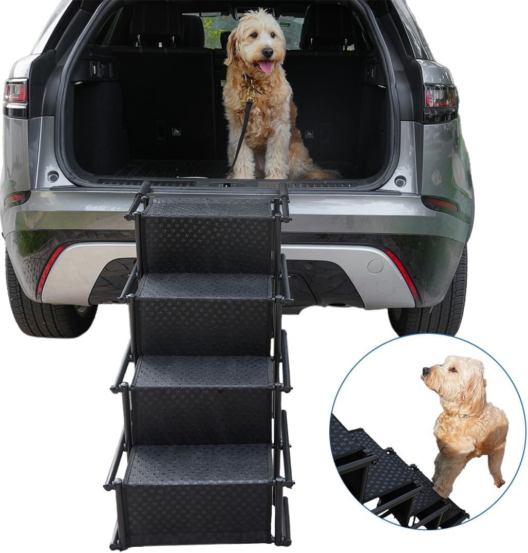 Dog Ramps for Small & Big Dogs, Lightweight Folding Pet Stairs for Truck, SUV, High Bed W97746