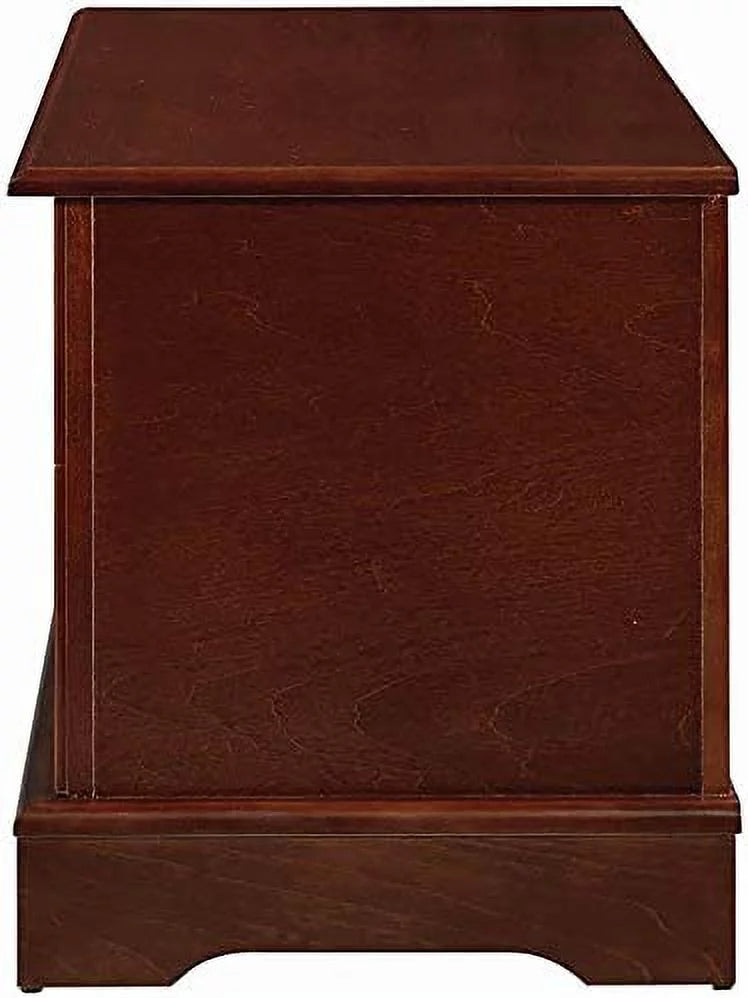 Cedar Lined Wood Storage Blanket Chest Trunk, Warm Brown F46759