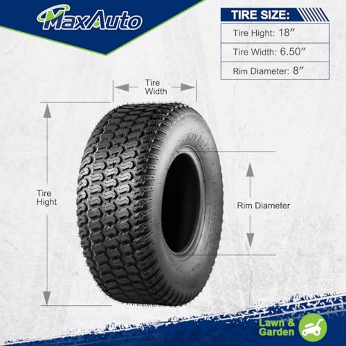 MaxAuto 2 Pcs 20x8-10 Turf Saver Tire for Lawn & Garden, 4ply Tubeless Z389