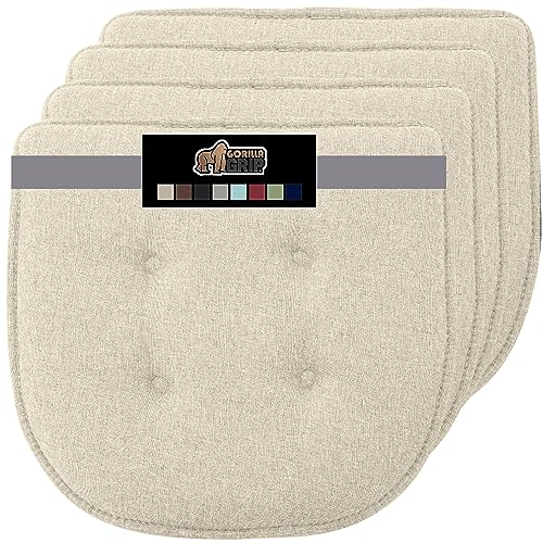 GORILLA GRIP Slip Resistant Chair Cushions, Memory Foam, Set of 2, Beige W525