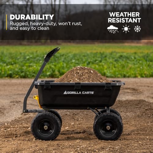 Gorilla Carts Heavy-Duty Dump Cart, 600 lb Capacity, Steel Frame Y885543