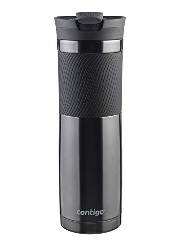 Contigo Byron Snapseal Travel Mug, Stainless Steel, 590ml, Black I34141