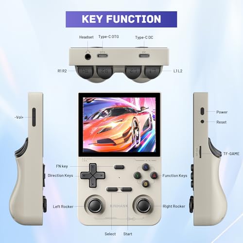 Kinhank K36 Retro Handheld Game Console with 9000+ Games, 64GB TF Card, 3.5 Inch IPS Screen (Black) U2328