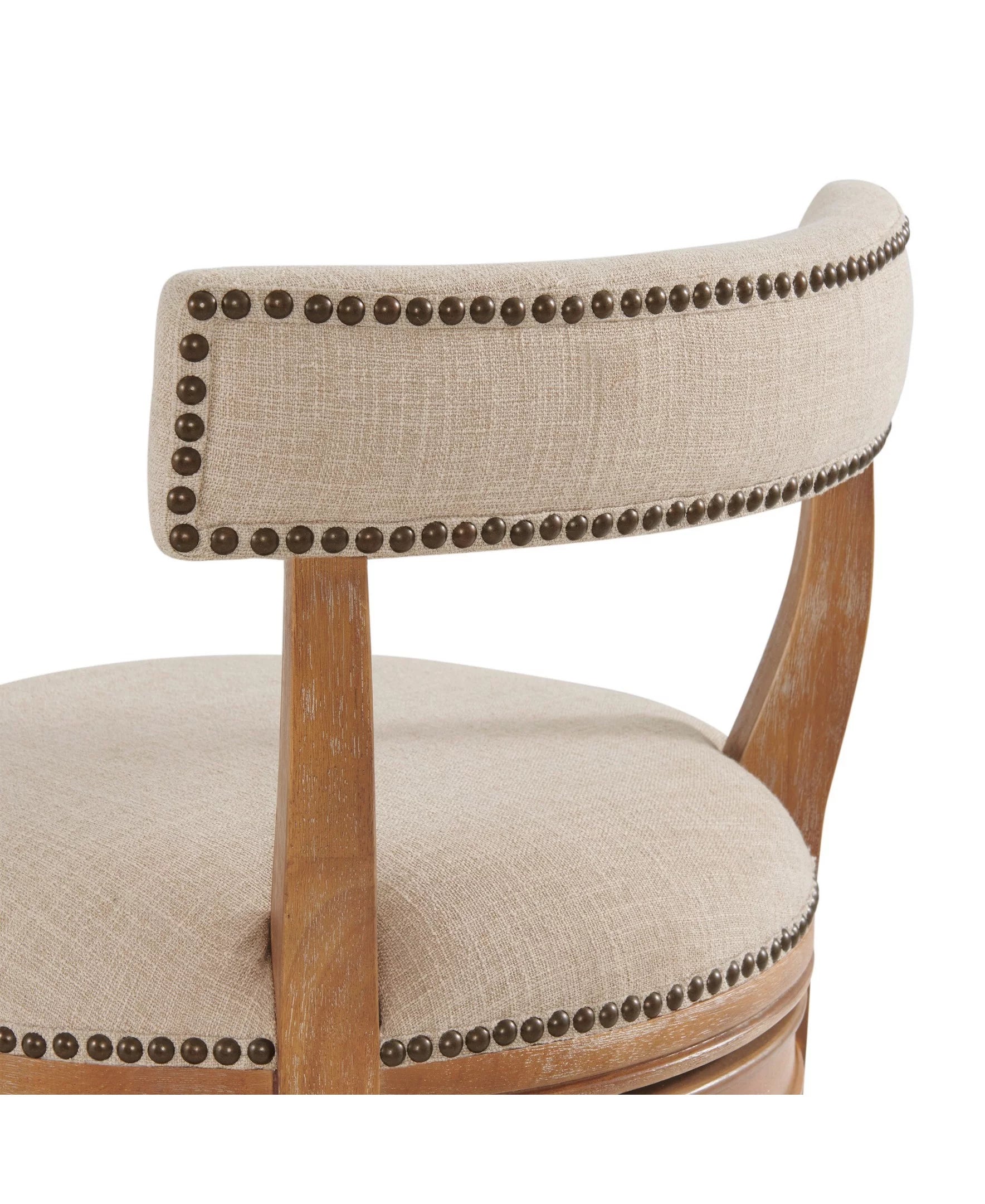 Alaterre Furniture Hanover Swivel Low Back Bar Stool, Weathered Brown and Beige B122812