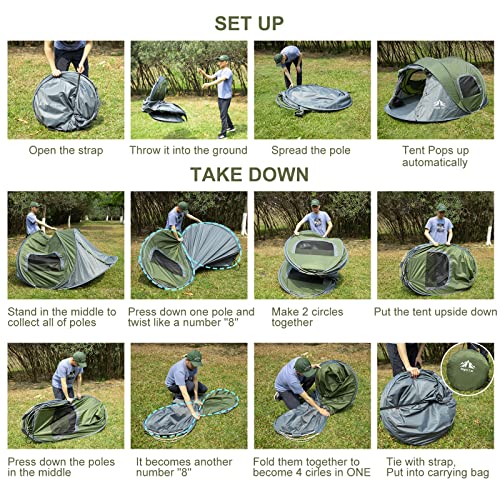 Night Cat Pop-up Camping Tent 2 Person Waterproof Instant Setup S8662
