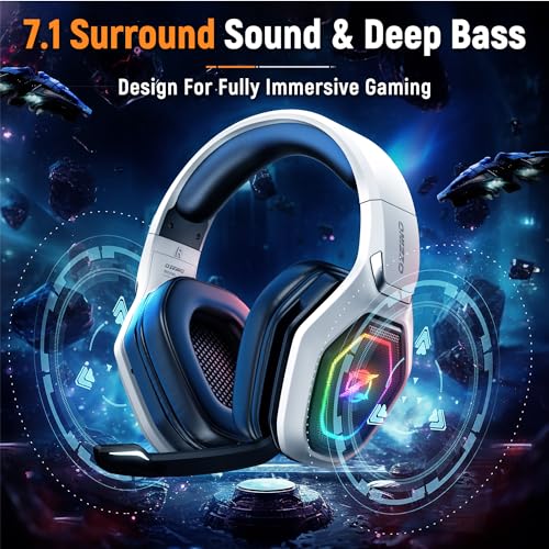 2.4GHz Wireless Gaming Headset for PC PS5 PS4 with Flip Microphone M29946
