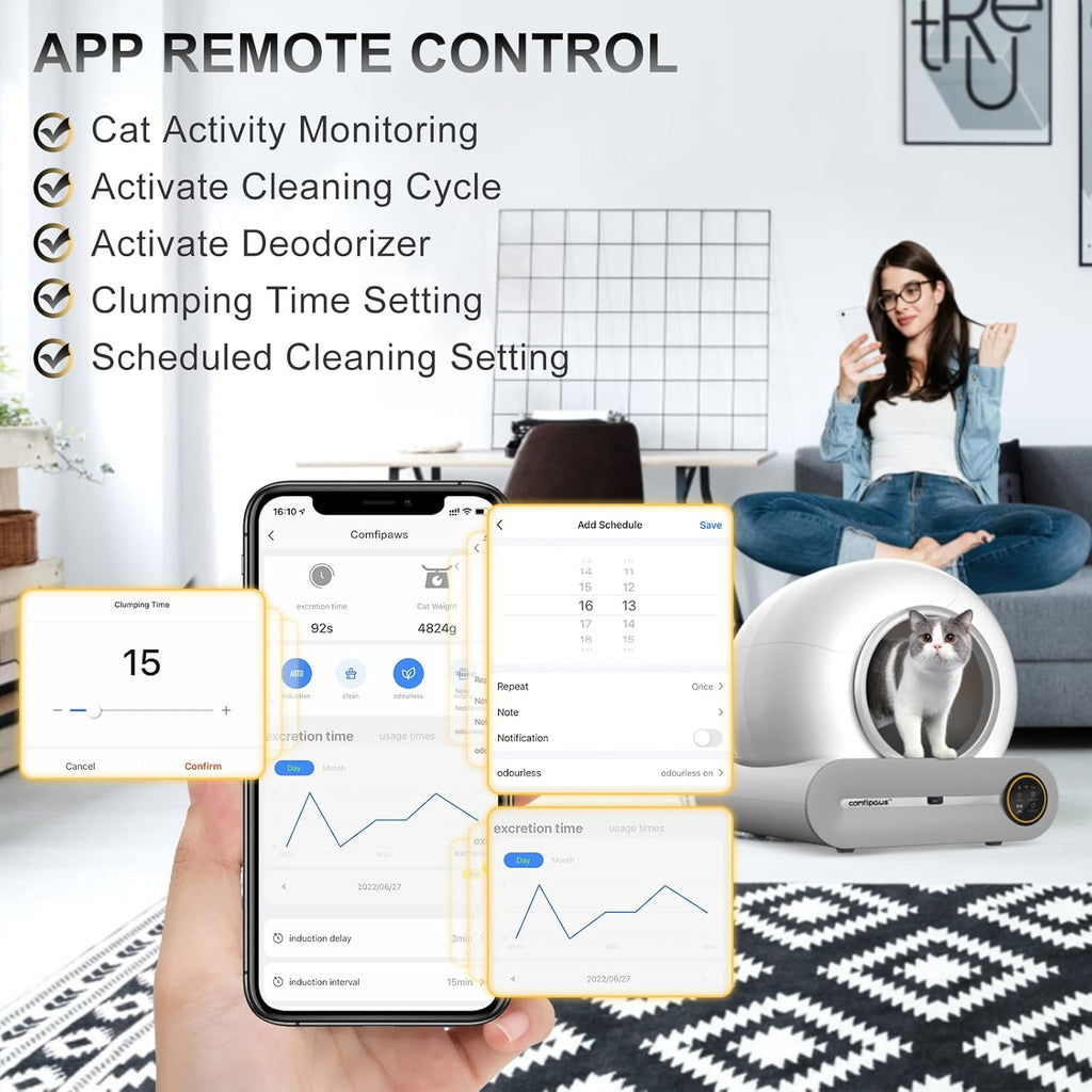 Automatic Cat Litter Box Self Cleaning with APP Control K191540