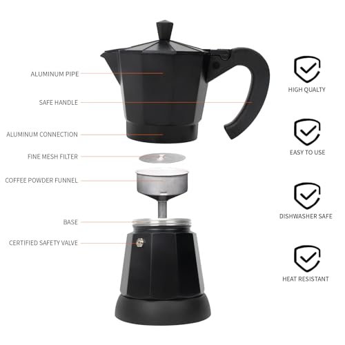 Cuban Coffee Maker 6-Cup Electric Espresso Moka Pot with Detachable Base N992