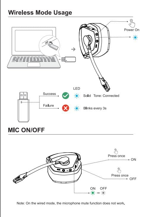 NUBWO G06 Dual Wireless Gaming Headset with Microphone for PS5, PS4, PC O599