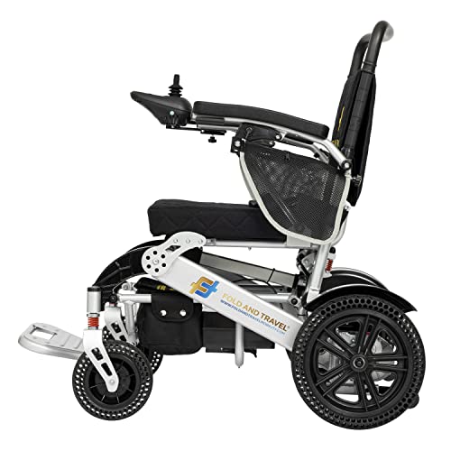 Lightweight Electric Wheelchair for Adults Foldable Power Wheelchair Silver J47737