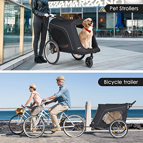 R8 Extra Large Foldable Pet Stroller for Large Dogs, Black I14277