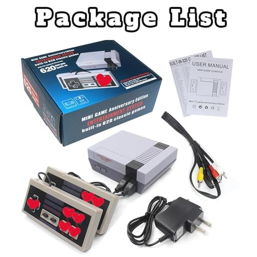 Retro Game Console with 620 Classic Games, Dual Controllers, AV Output for TV L269279