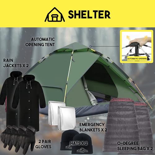 Luxury 72 Hour Survival Backpack with Supplies and Tactical Kit J1237