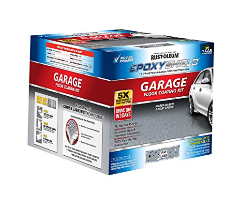 Rust-Oleum EPOXYSHIELD Garage Floor Coating Kit, 1 Car, Gloss Gray W372848