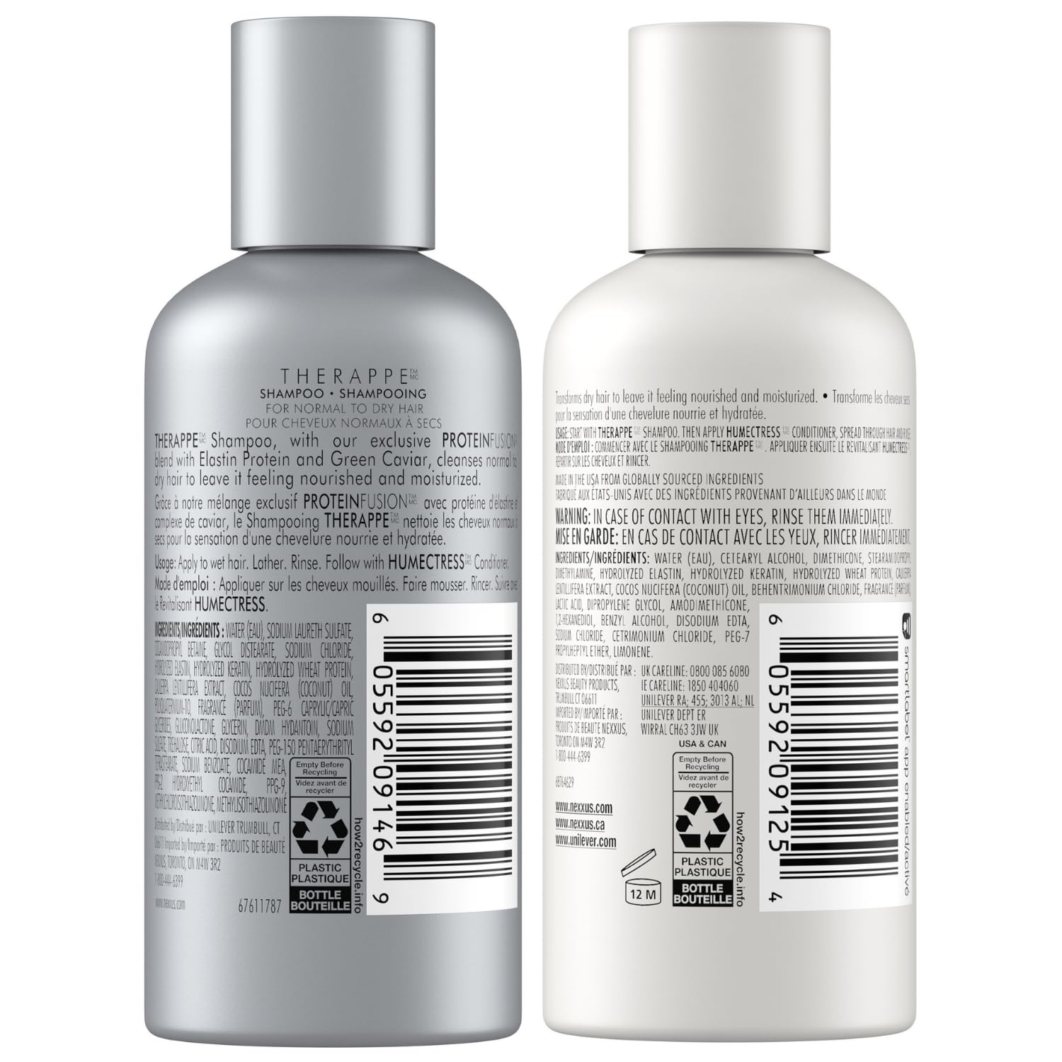 Nexxus Therappe Shampoo and Humectress Conditioner, Travel-Size, 3 Oz Ea X9966