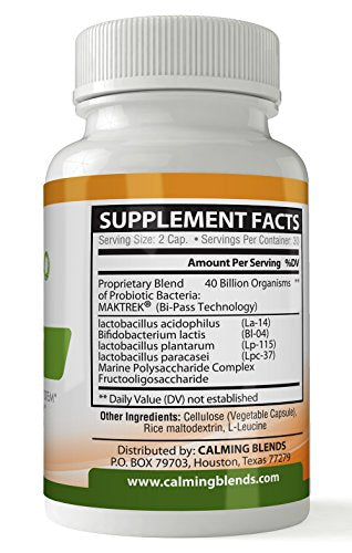 CALMING BLENDS Diverticulitis Tea and Probiotic 40 Billion CFU, 60 Capsules K207120