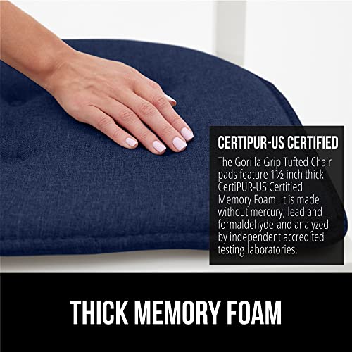 GORILLA GRIP Slip Resistant Chair Cushions, Memory Foam, Set of 2, Beige W525