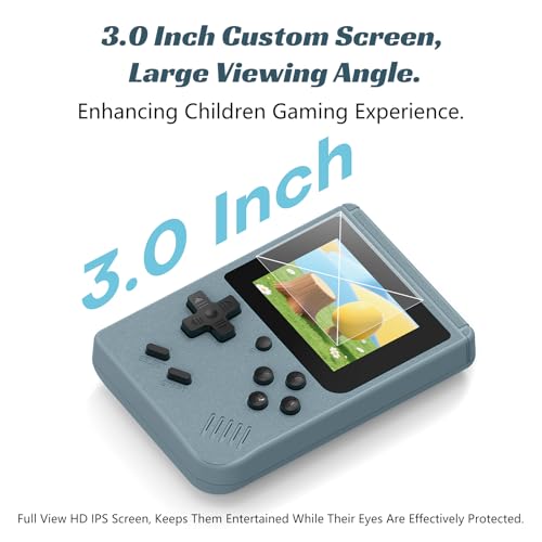 Retro Handheld Games Console with 400 Built-in Games, 3.0 Inch IPS Screen, Gray N346564